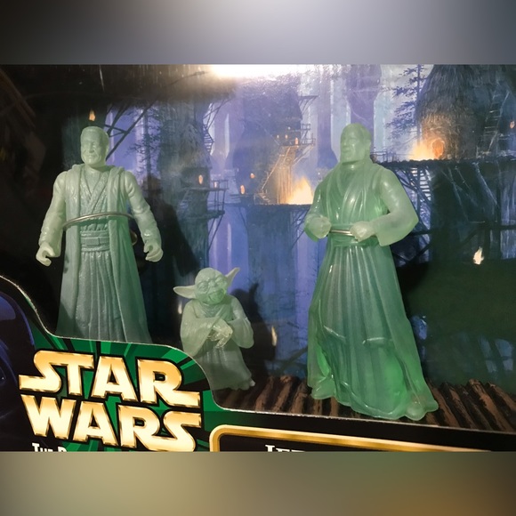 Vintage Hasbro STAR WARS THE POWER OF THE FORCE JEDI SPIRITS Anakin Yoda Obi Wan - Picture 2 of 10